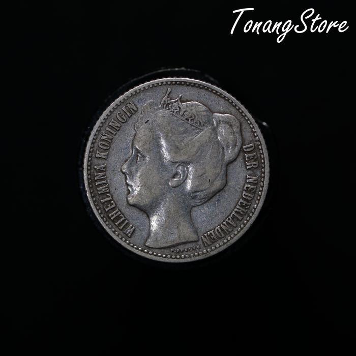 Uang Kuno Koin Perak Belanda 1/2 Gulden Wilhelmina Tahun 1907 -A110