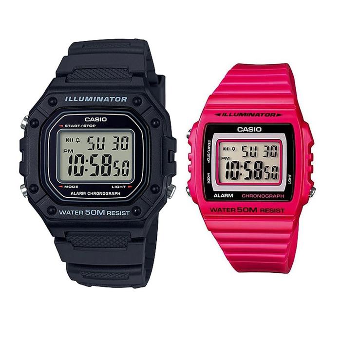 JAM TANGAN COUPLE ORIGINAL CASIO W 218H 1A CASIO W 215H 4A