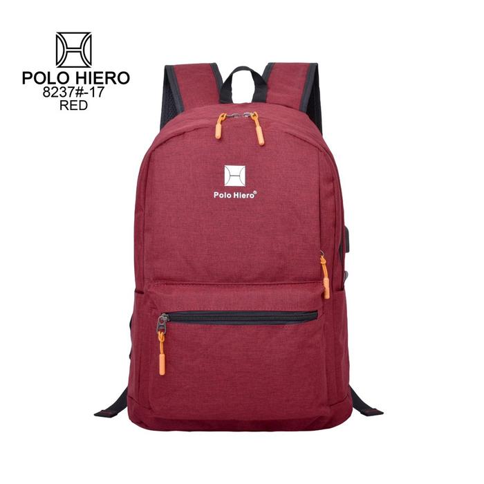 (PV) Tas Ransel Polo Hiero 8237 Free Kabel USB+Rain Cover