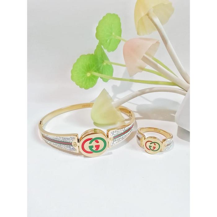 Gelang Dan Cincin Titanium Gucci Premium Gc003