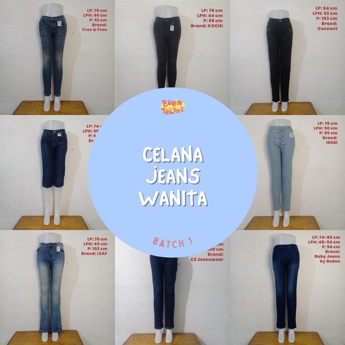 Sale Thrift Celana Jeans Denim Panjang 7 8 Wanita Ada Overall Dan Rok