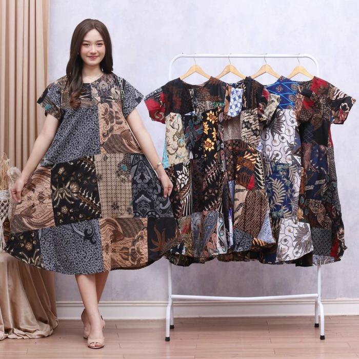 Daster Kain Perca Sambung Batik Viral Murah
