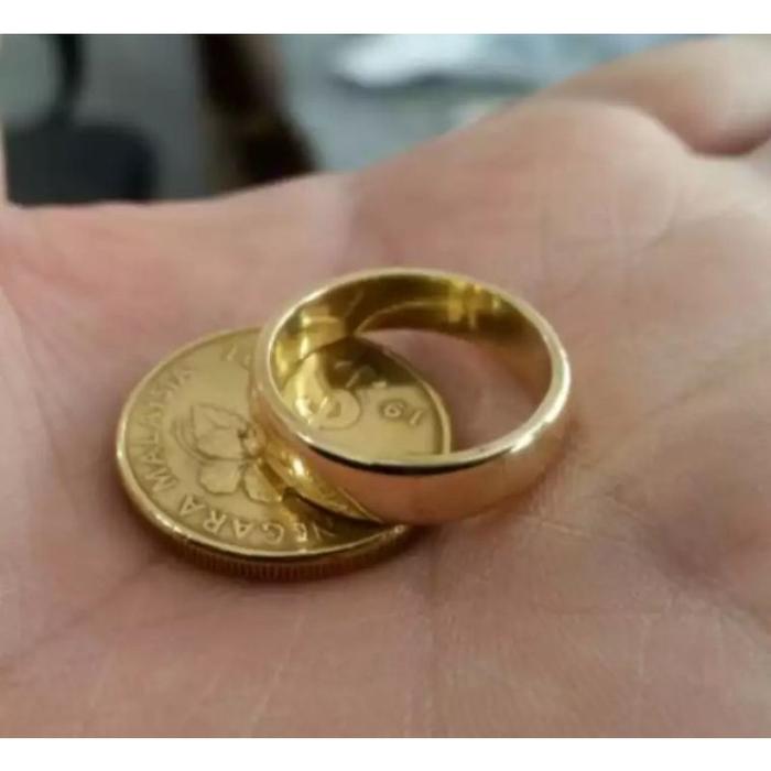 Cincin Koin Asli Warna Emas