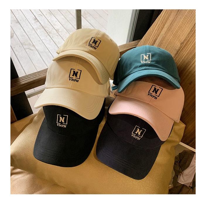 GH935 NEXTSTOPID-244 Topi baseball bordir N pria wanita strap jepit
