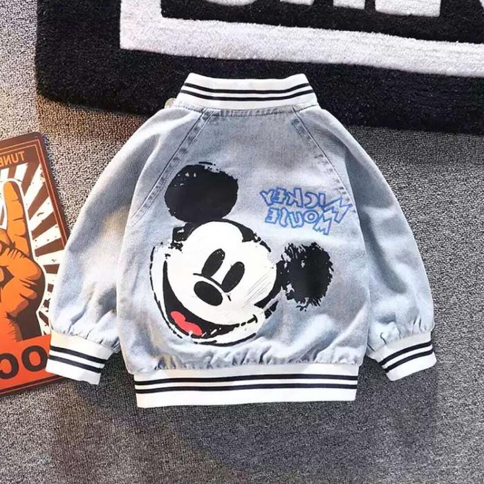 Mickey Mouse Denim Jacket Autumn Kids Baby Boys Coats