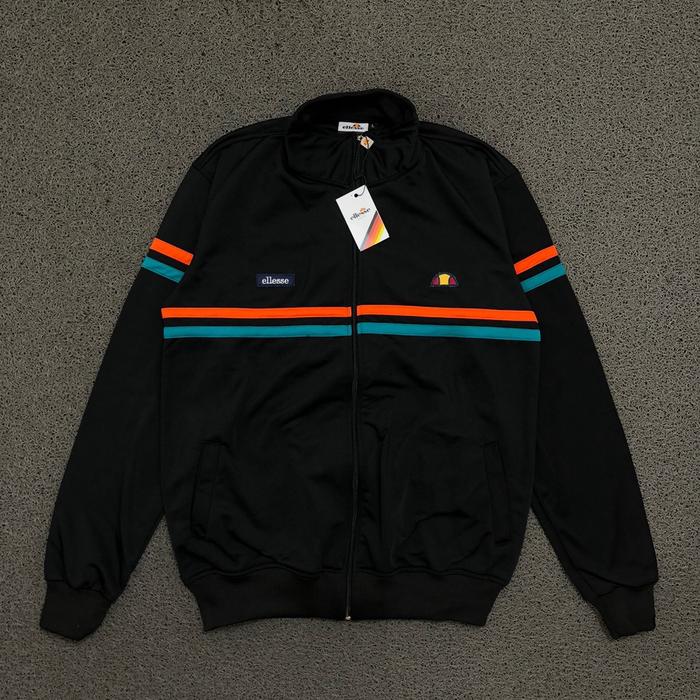 JAKET TRACKTOP CASUAL REMINI BLACK BRAND PREMIUM AUTHENTIC SWEATER
