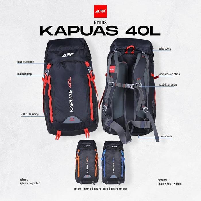AREI RANSEL SEMI CARRIER PRIA 40 LITER KAPUAS - TAS MENDAKI REI GUNUNG