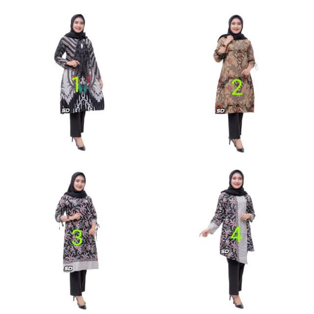 Baju batik tunik atasan cewek murah tunik motif terbaru fashion batik