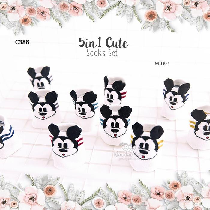 5In1 Cute Socks - Mic Key Miki ( C388 ) / Kaos Kaki Mic Key Mouse