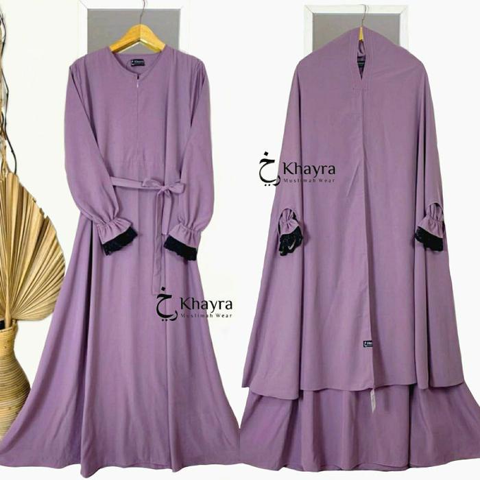 SET GAMIS RENDA KHIMAR BOLONG TANGAN JUMBO | GAMIS MANSET RENDA BY