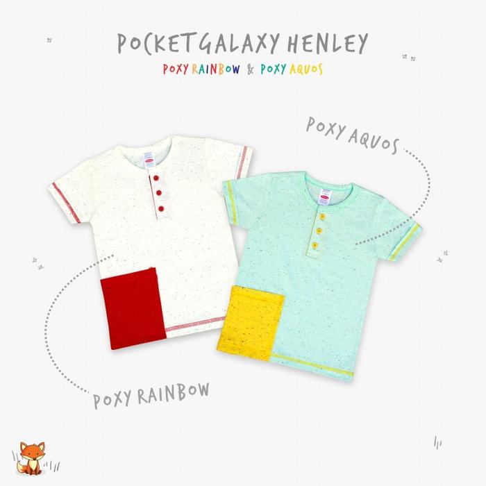 Little Jack - Poket Galaxy (Poxy) Rainbow & Aquos Henley Shirt /