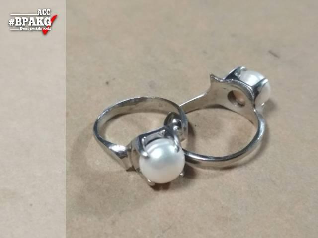 Cincin Mutiara Ternak Monel Besi Putih Asli Anti Karat Silver Wanita S
