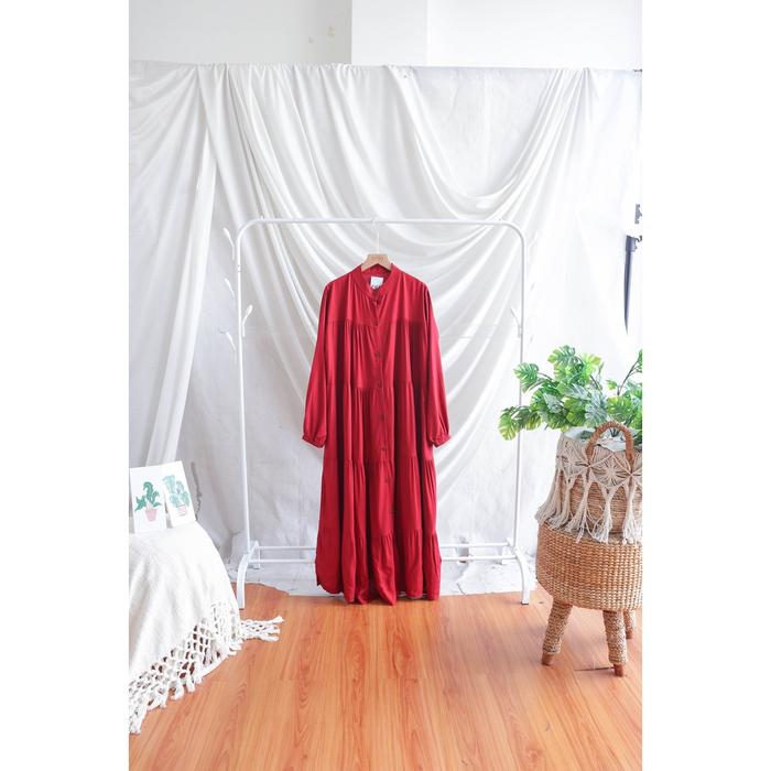 Mallafashionofficial Midi Solji Dress Wanita Cotton Rayon Twill Premiu