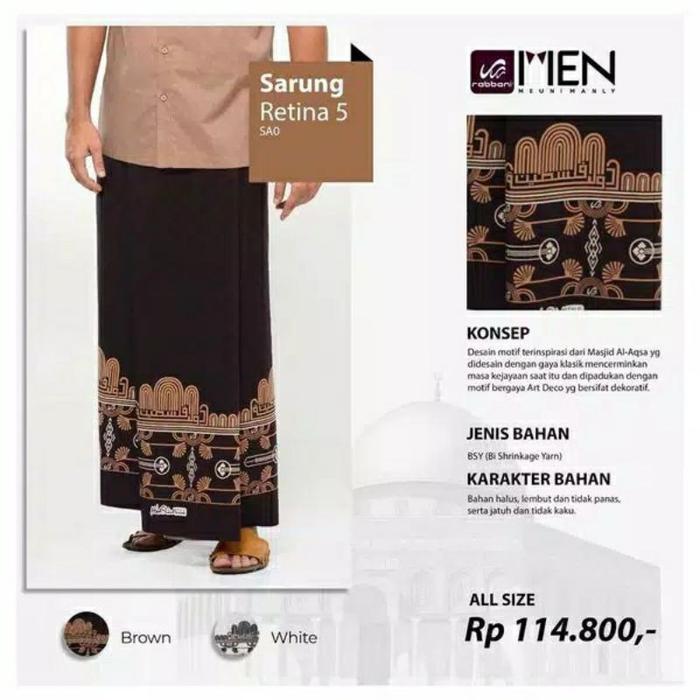 sarung palestine style - sarung rabbani hitam coklat retina 5 v3