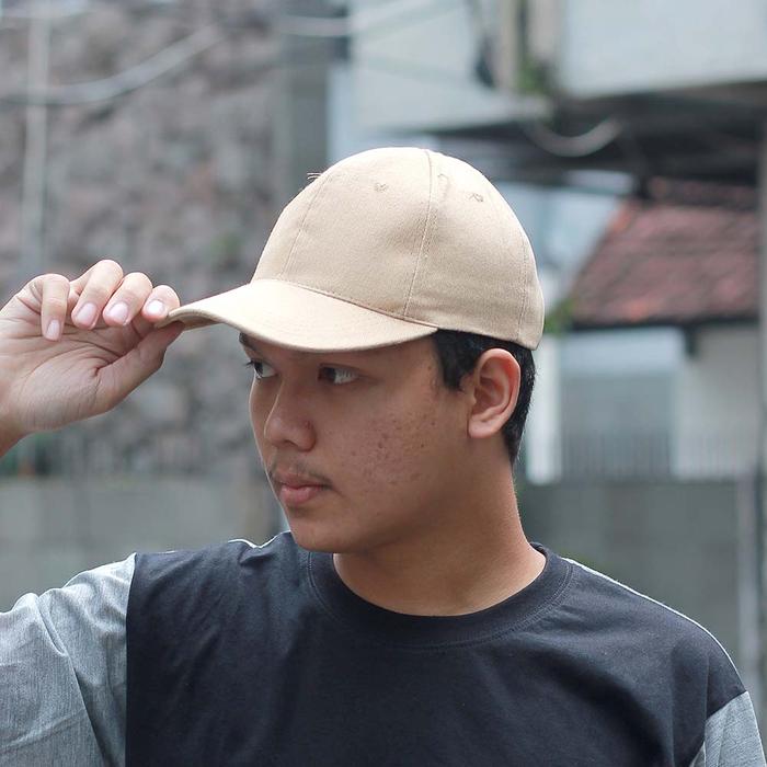 Topi Baseball Pria Trucker Dad Hat Sport Cap Distro Cream GM 444