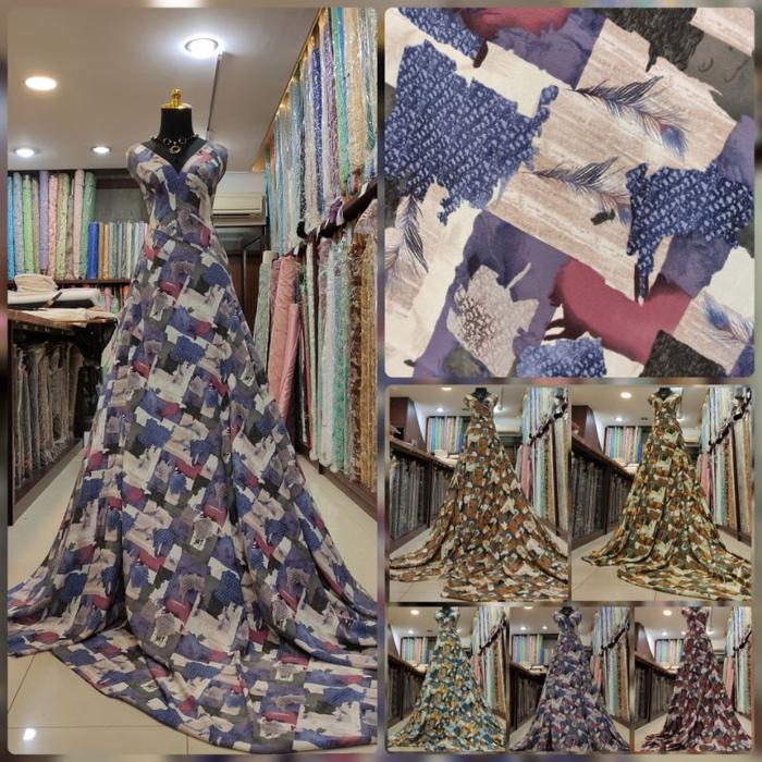 KAIN MAXMARA LUX PRINT MOTIF ABSTRAK