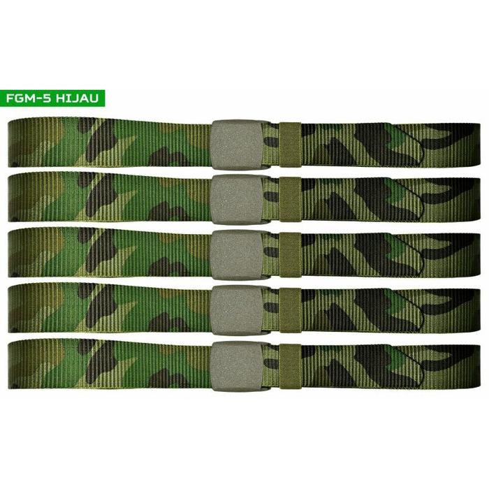 Ikat Pinggang Gesper Tactical Kanvas Loreng Hijau Army Impor