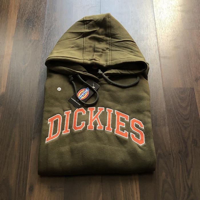 HOODIE DICKIES TEXT BORDIR HIJAU ARMY MIRROR 1:1 JAKET SWEATER PRIA