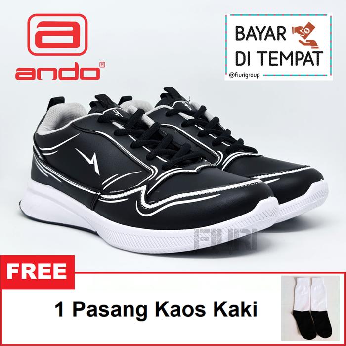 ANDO POP ART RUBY 37-40 HITAM PUTIH SEPATU LARI FITNES SENAM WANITA