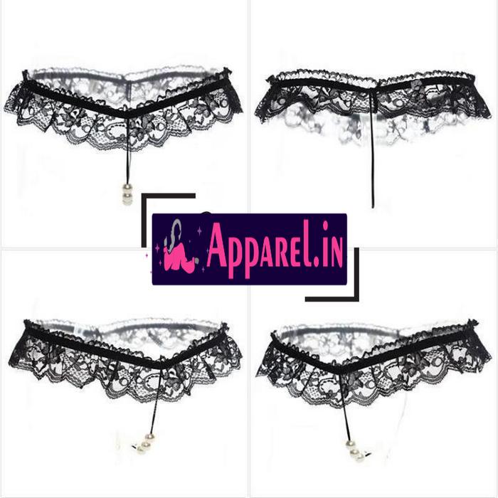 Thong Pearl Lace Celana Dalam G String Seksi Wanita Transparan Jumbo