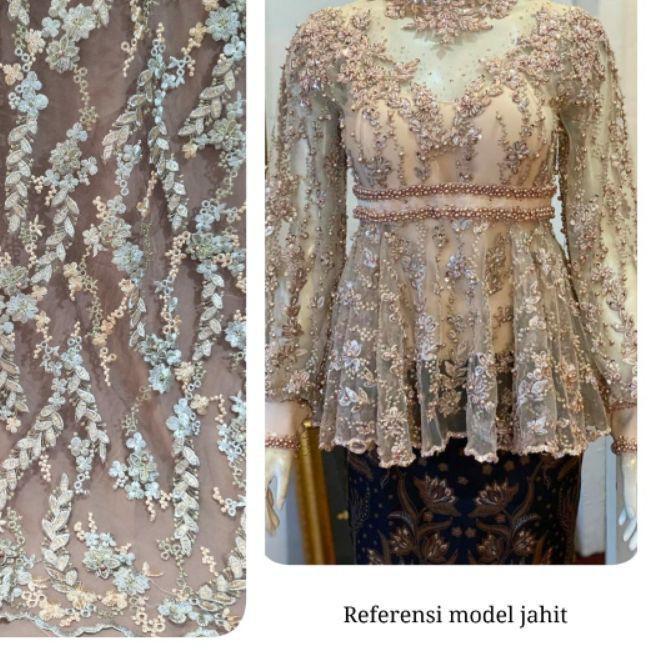Brokat Tile Mutiara Monica,bahan kebaya murah,kain tile,toko kain