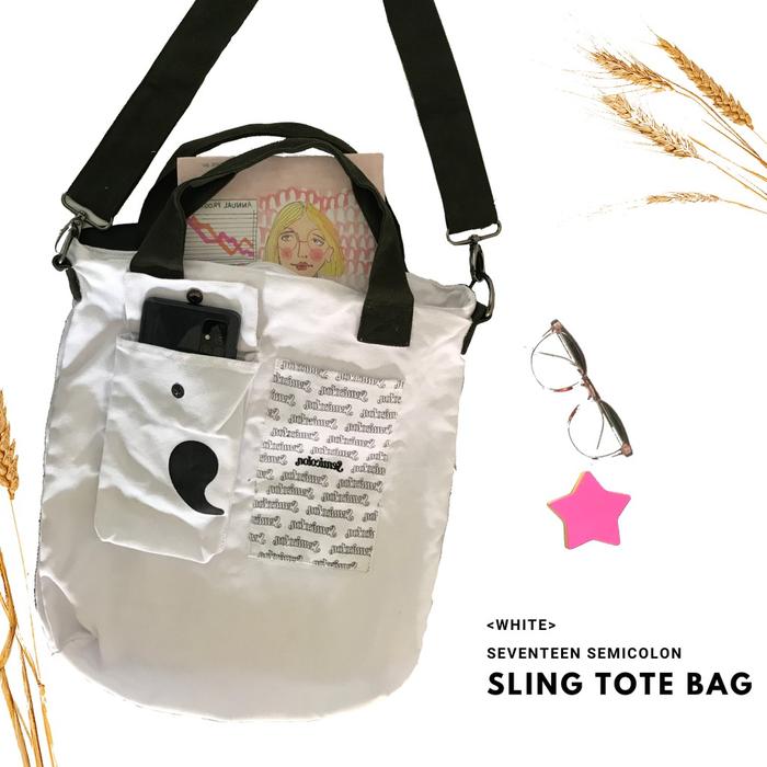 Populer- Sling Tote Bag Seventeen Semicolon Themed