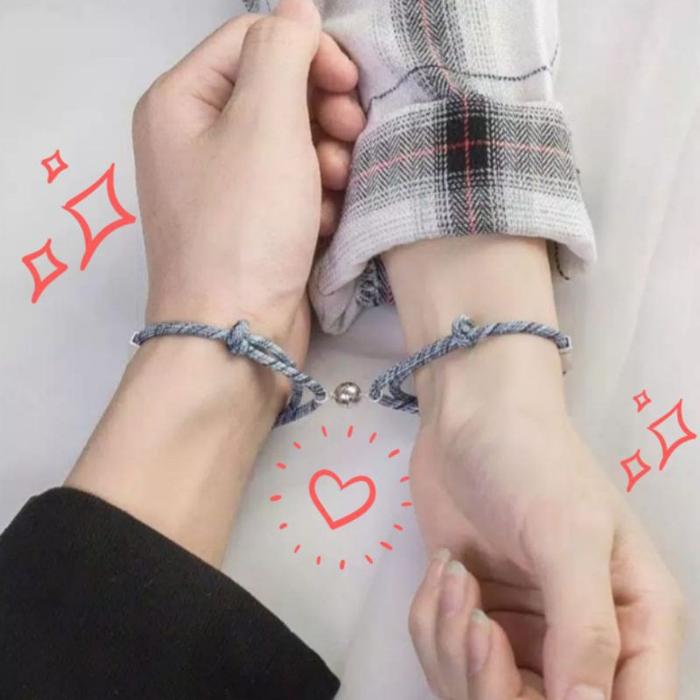 Populer COD READY Gelang couple magnet Bracelet untuk pasangan sahabat