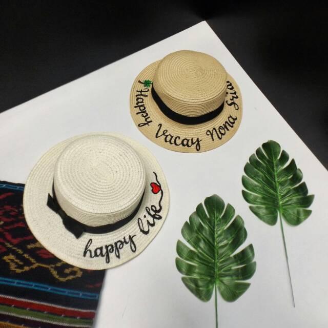 Topi Boater Basic Elle Custom Bulat Hat Import