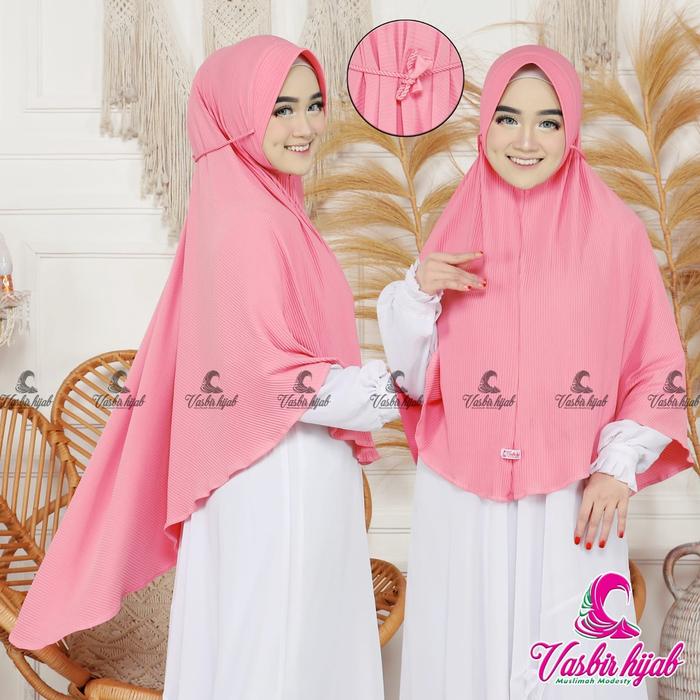 HIJAB INSTAN Prisket Tali Ulir JUMBO/ Bergo Plisket Tali Tambang