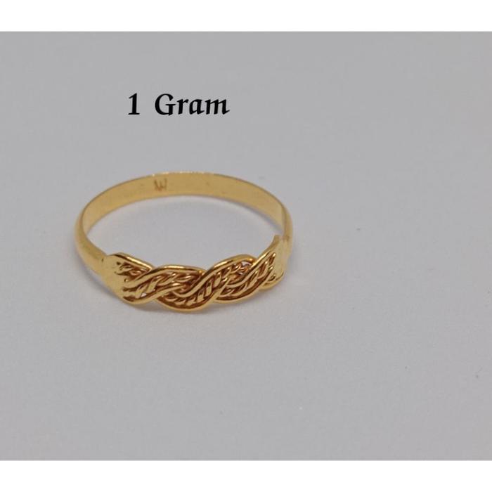 Cincin Emas Muda Kepang 1gram Kadar Rendah