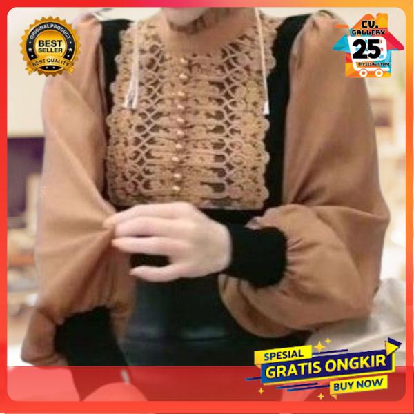 Atasan wanita G25 Os TM 3950 Blouse MILITARY MOCCA import premium