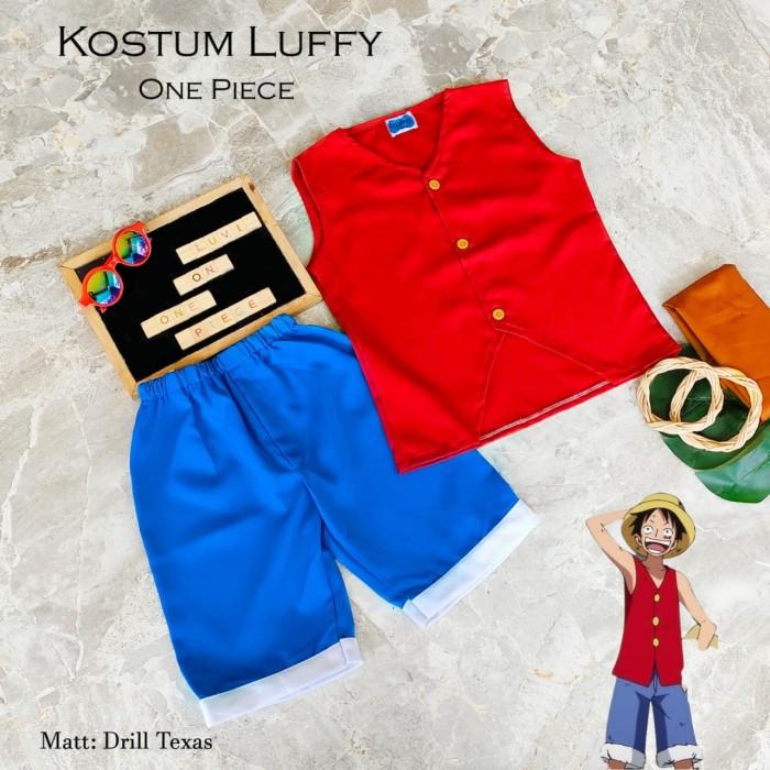 KOSTUM ONE PIECE LUFFY BAJU ANAK KARAKTER ONE PIECE