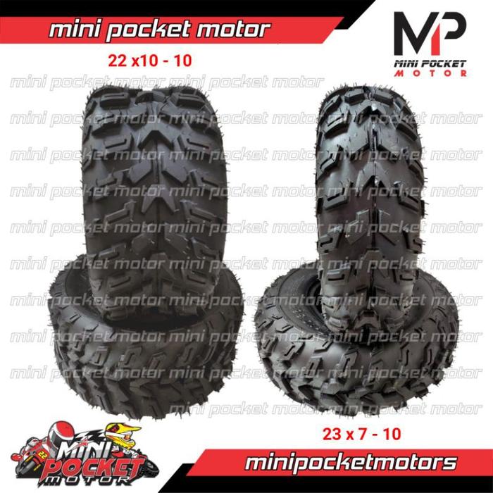 New Ban Atv Ring 10 Offroad Set Depan-Belakang 22X10-10 Dan 23X7-10