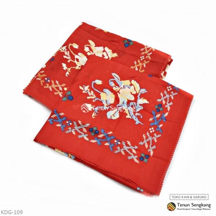 Jilbab Hijab Motif Lagosi Bugis Voal Premium Segiempat Merah KDG-109