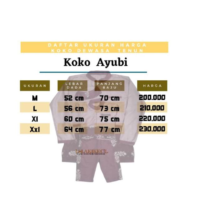 Baju Koko Ayubi Pakaian Muslim Tenun Etnik Lurik Troso Lengan Panjang