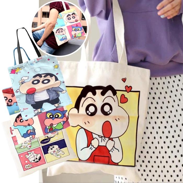 Tas Totebag Shinchan Korea -Tas Sekolah Multifungsi Tas Tenteng 818