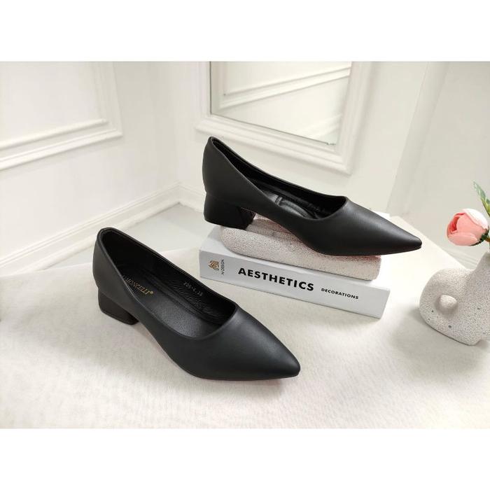 Terpercaya! Sepatu Kantor Wanita Tumit Tahu 3Cm Import Simoncelli