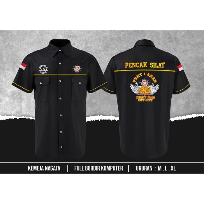 Kemeja Psht Bordir Hati Bersinar | Kemeja Nagata Bordir | Hem Nagata