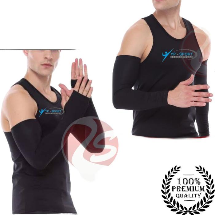 Manset Stoking Tangan Olahraga - Manset Deker Tangan Hitam - Manset