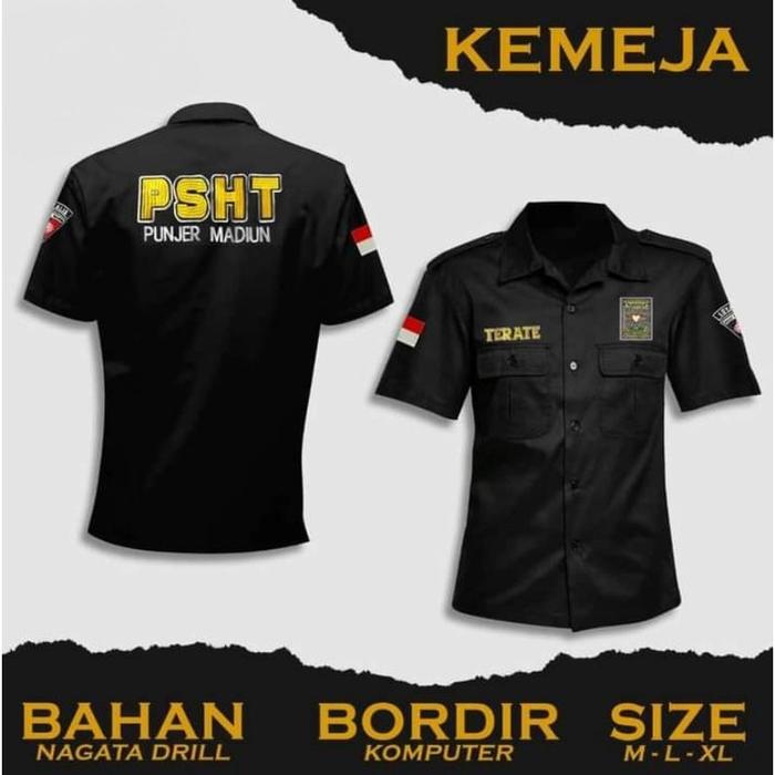 Kemeja Psht Kemeja Bordir Terate Simpel Atasan Baju Pria Hem Bordir