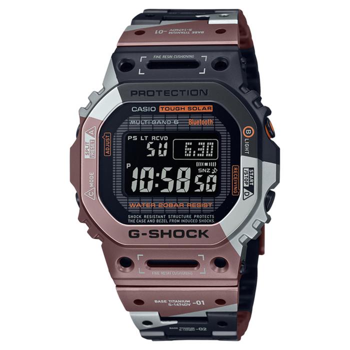 JAM TANGAN PRIA CASIO G-SHOCK ORIGINAL VIRTUAL WORLD TOUGH DIGITAL SILVER STAINLESS GMW-B5000TVB-1D 