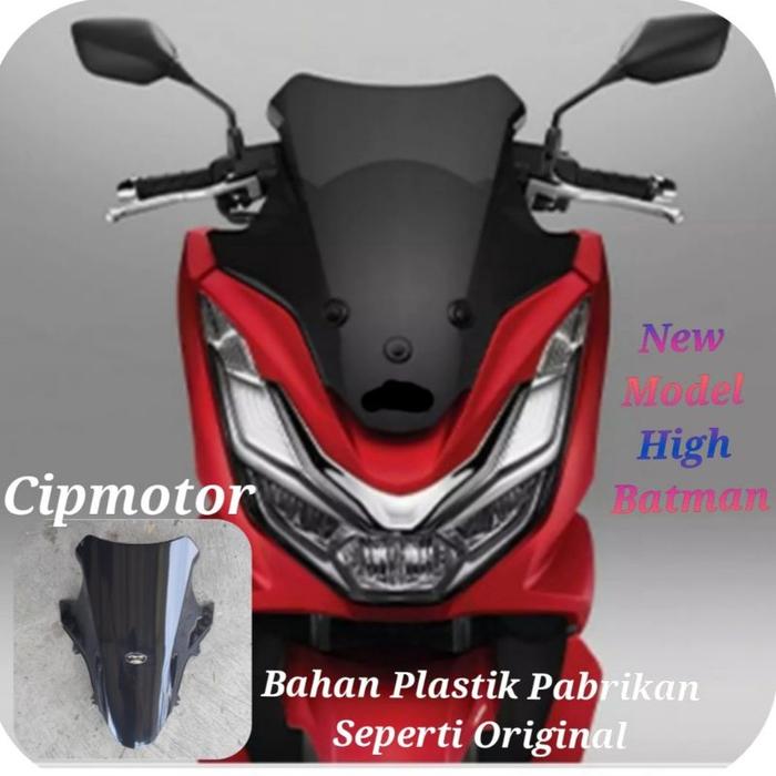 Windshield PCX 160 Standar ori original Batman Hitam Clear dan Rayben