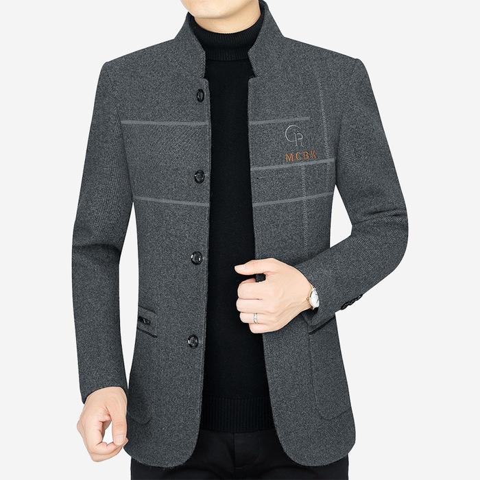 Jaket Pria Casual Keren Middle-Aged Pria Tebal Wol Jaket Wol 2022 K