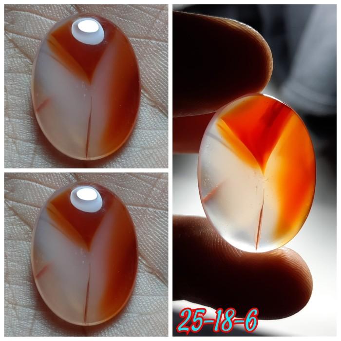 Natural Akik Batu Kristal Motif Gambar Gelas Bunga Mawar Merah Antik