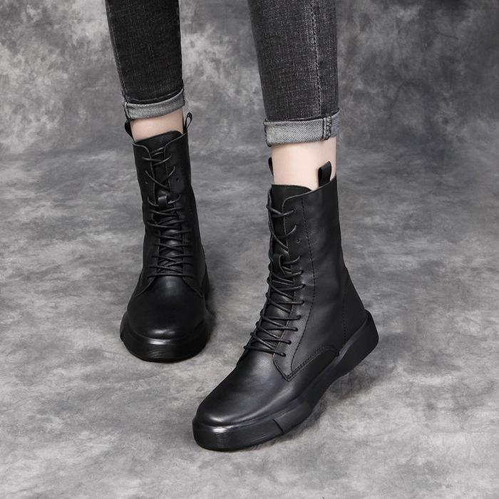 Sepatu Boots Import Lace-Up Martin Boots Wanita Asli Kulit Inggris Ch