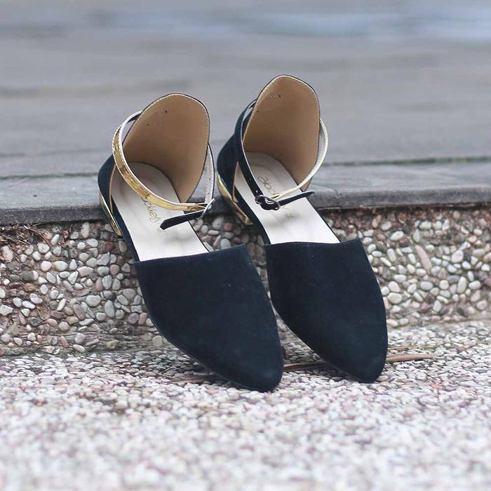 Wedges Wanita Casual Sandal Kasual Sendal Pesta Hitam LDG BCL 831