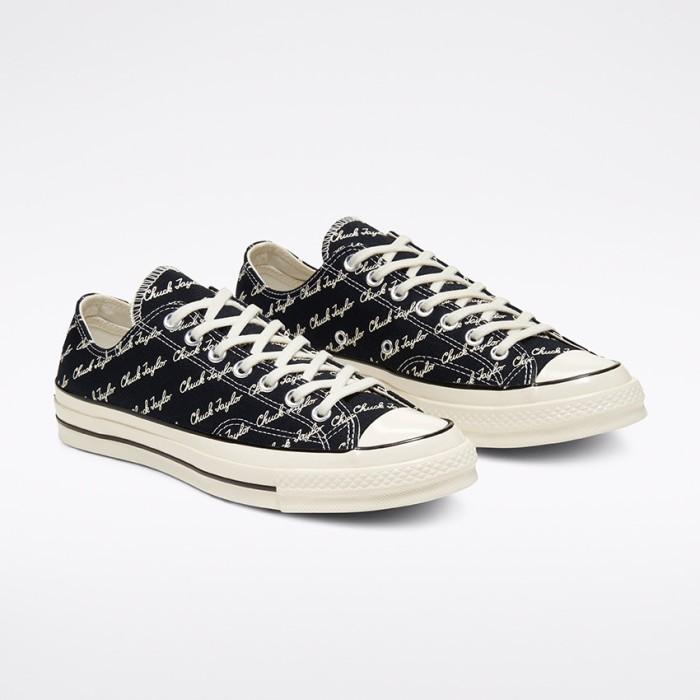 Sepatu Pria Converse 167698C Chuck 70s Ox Signature Black Egret