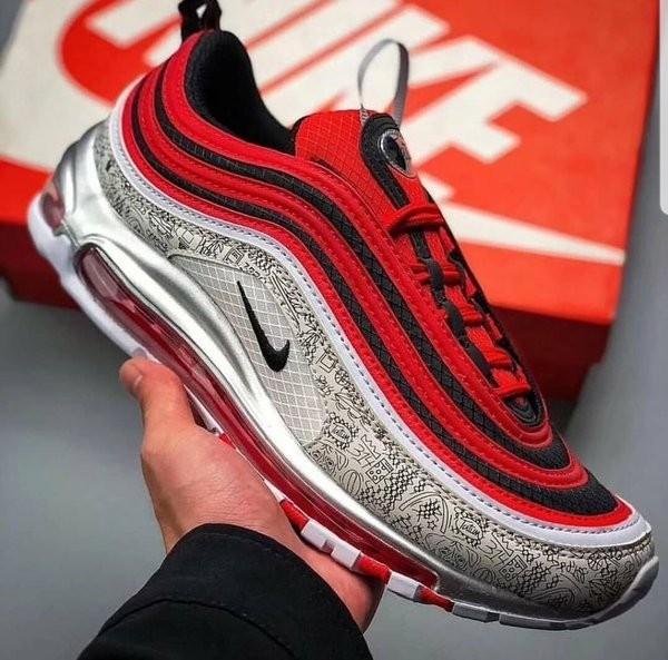 Sepatu Pria Wanita Nik. Air Max 97 Red Jayson Tatum Import