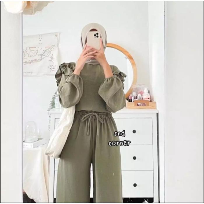 Ruby Set Setelan Kulot Krinkel One Terbaru Arrazaqu Collection