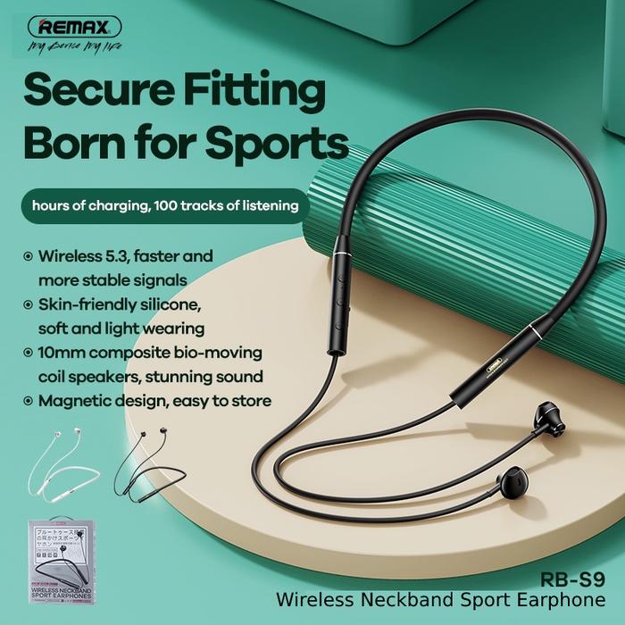 REMAX RB-S9 Wireless Neckband Sporty Bluetooth Earphone